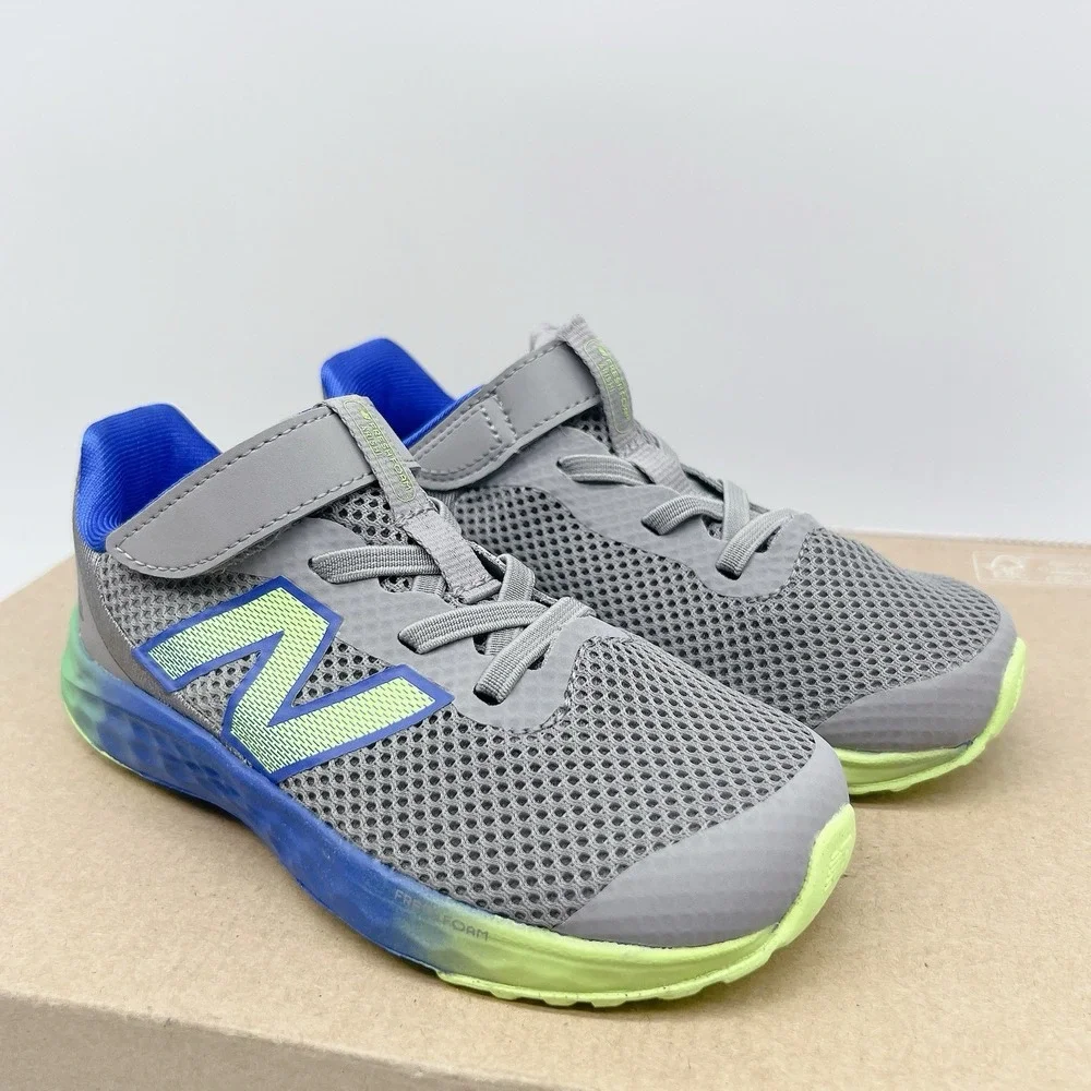 New Balance Fresh Foam Arishi Kids Gym Running Shoes Sneakers Gray Blue US 10